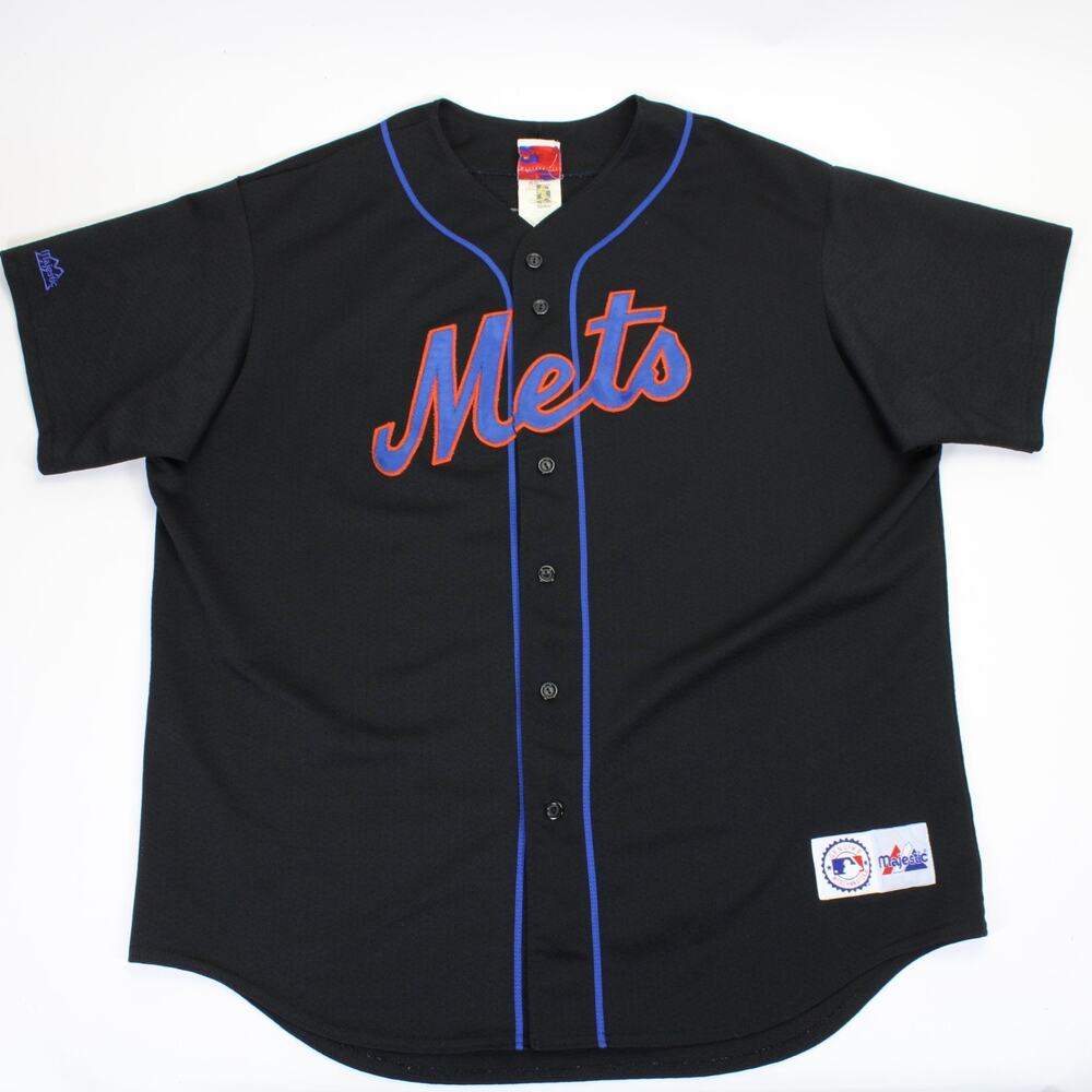 VTG Majestic Mike Piazza New York Mets Jersey Mens 2X Black Stitched #31